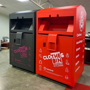 Contenedor <span class=keywords><strong>de</strong></span> Reciclaje <span class=keywords><strong>de</strong></span> Metal Resistente al Agua para Exteriores, para Ropa Vieja, Zapatos, Libros y Donaciones - Product Image 2