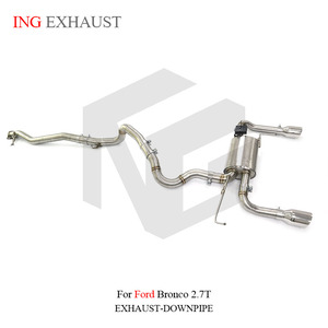 Catback de acero inoxidable ING para <span class=keywords><strong>Ford</strong></span> F150 F250 <span class=keywords><strong>Bronco</strong></span> 2,7 T con válvulas de silenciador, piezas del sistema de escape de ajuste automático - Product Image 5