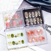 Boîtes à ongles transparentes en acrylique personnalisées avec logo privé, emballage pour ongles press-on, pour fournitures d'onglerie