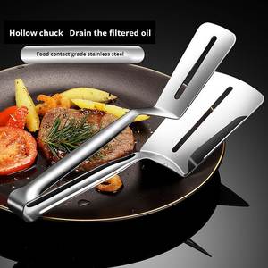 Pince de cuisine professionnelle en acier inoxydable pour retourner les aliments, non résistante à la chaleur, pour grillades, steaks et poissons - Product Image 3