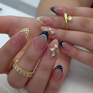 Faux Ongles Prix de Gros 24 Pièces Faits Main à Coller Couverture Complète PVC Faux Ongles Artificiels avec Colle - Product Image 1