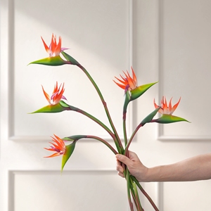 MW90501A Tige d'oiseau de paradis artificiel de 25 pouces, fleur tropicale exotique réaliste en faux <span class=keywords><strong>Strelitzia</strong></span> pour décoration de vase au sol - Product Image 2