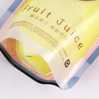 Sac à boisson en plastique de haute qualité avec trou pour paille, fermeture éclair, imprimé sur mesure, transparent, debout, pour boissons