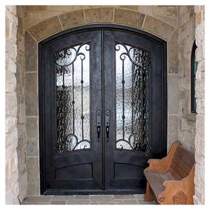 Portail double en fer forgé sur mesure Prima, style européen, pour <span class=keywords><strong>entrée</strong></span> de villa et jardin, fabrication chinoise - Product Image 5
