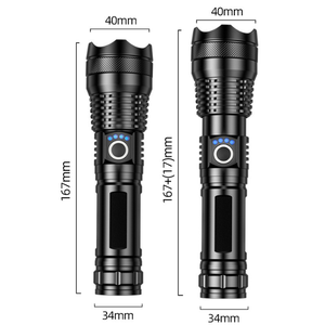 Không thấm nước USB sạc P50 Zoom <span class=keywords><strong>Torch</strong></span> siêu sáng <span class=keywords><strong>LED</strong></span> Đèn khẩn cấp mạnh mẽ cắm trại ánh sáng hợp kim nhôm IP65 3.7V 1000 + - Product Image 4