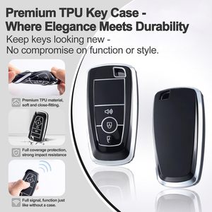 Funda para Llaves Ford - Carcasa Completa de TPU Suave con Llavero, Compatible con Explorer, Escape, Bronco, Mustang, F150, F250, F350, Ranger, <span class=keywords><strong>Lincoln</strong></span> - Product Image 4
