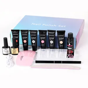 Professional Poly Gel Nails DIY Kits With UV Lamp Manicure Kit Nail Art Set Private Label