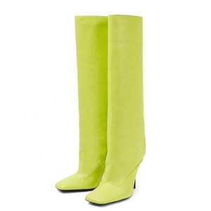 Custom Made Women Solid Shoes on Knee High <b>Boots</b> Thin High Heels Square Toe Stiletto Long Booties - Product Image 5