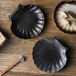Plato de seguridad para lavavajillas de estilo <span class=keywords><strong>japonés</strong></span>, plato negro vintage para <span class=keywords><strong>restaurante</strong></span>, vajilla de cerámica para cocina, plato de <span class=keywords><strong>sushi</strong></span> para comida - Product Image 1