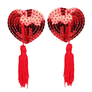 Sexy Sequin Tassel <strong>Nipple</strong> Covers Reusable <strong>Nipple</strong> Stickers Heart <strong>Shape</strong> Boob Tape - Product Image 2