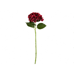 Fleurs d'hortensia artificielles, branche unique, rouge, en caoutchouc souple, décoration florale pour hôtel et mariage, ornement artistique - Product Image 2