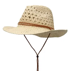 Sombrero de vaquero occidental para hombre y mujer, sombrero de paja para viajes al aire libre, regalo de estilo étnico, gorra de protección <span class=keywords><strong>UV</strong></span>, <span class=keywords><strong>gorras</strong></span> de playa - Product Image 2
