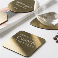 Sous-verres personnalisés en acier inoxydable, gravables au laser, formes multiples avec support en EVA pour café, bar, restaurant