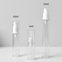 Botol Semprot Vakum AS 5ml 10ml 15ml Grosir, Botol Semprot Plastik Mini Transparan dengan Pompa Putih Bening