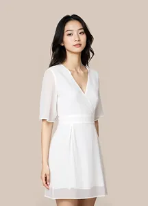 ชุดเดรสผ้าชีฟองหรูหราสำหรับสตรีทแวร์ซักได้ผลิตจากเวียดนาม - Product Image 4