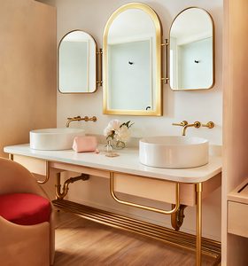 פליז מפואר ארון איפור להתלבש רגליים שולחן עבודה עד יהירות בסיס נירוסטה חלודה הוכחה להפיל הרכבה ידידותית - Product Image 1