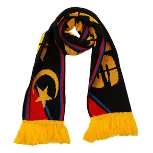 Custom Acrylic Knit Scarf Football Scarf for Football Clubs Teams