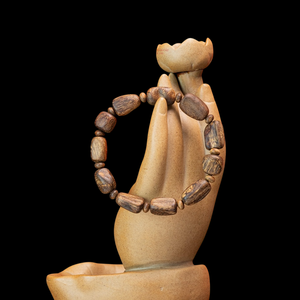 Natural Agarwood Bracelet Near Sinking Authentic Oud Beads Small <b>Men</b> Size Luxury Handcrafted Gift Jewelry - Product Image 1