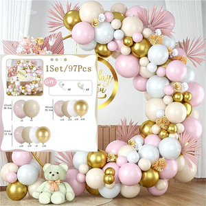Ballons de décoration de fête pour premier <span class=keywords><strong>anniversaire</strong></span> de bébé de qualité supérieure ensemble de ballons dorés rose <span class=keywords><strong>beige</strong></span> - Product Image 6