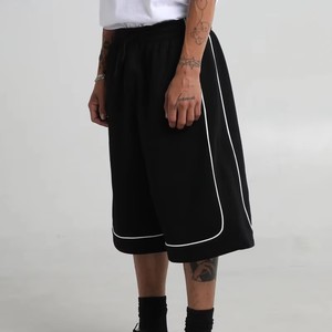 Shorts de basketball amples en molleton avec logo personnalisé pour hommes, en coton French Terry, longs, très demandés - Product Image 4