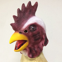 Masque en latex pour Halloween, tête d'animal : Gorille, Cochon, Tigre, Éléphant, Renard, Cheval, Coq, Dinosaure CH