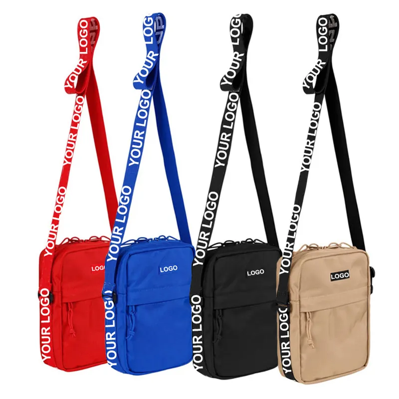 Custom stylish mini crossbody sling bag long single strap women mens lady shoulder messenger bag
