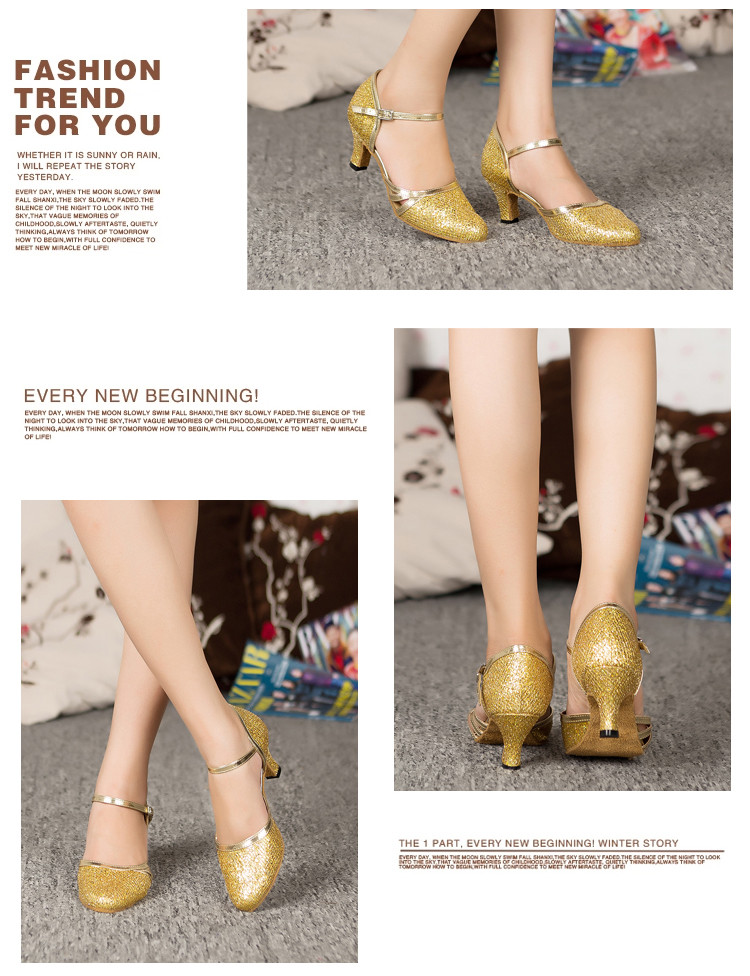 Fashion Lady Shoes Tango Jazz Salsa Dancing Sandal with Heels for Women Latin Dance Shoes
