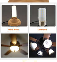 Ampoule LED Corn à économie d'énergie, haute luminosité, avec capot PC, E27, 12W, AC110-240V, SMD2835, CRI≥80, 2700K-6500K