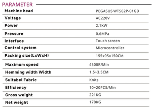 Máquina de Coser RONMACK RM-562XB para Dobladillos de Bolsillos de Camisetas, Máquina de Dobladillo Automática Pequeña con <span class=keywords><strong>Plataforma</strong></span> - Product Image 6