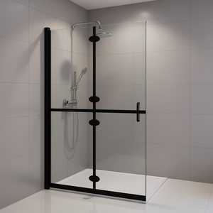 Paroi de douche pliable en verre ESG 31,5x74,8 avec cadre, design minimaliste - Product Image 2