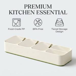 Caja de Almacenamiento de Cubiertos de Tamaño Pequeño, Organizador de Utensilios de Plástico para Cucharas, Tenedores y Cuchillos, Organización de Vajilla de <span class=keywords><strong>Cocina</strong></span> - Product Image 3