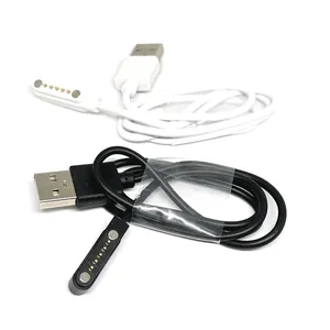Cable de carga magnético fuerte Universal de 2,54mm y 5 pines, cable de línea de carga USB, conector blanco y negro para relojes inteligentes