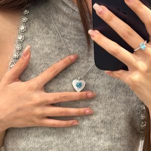 สร้อยคอจี้มุกออสเตรเลียสีขาวเม็ดใหญ่เงินแท้ S925 ประดับเพชรเต็มเส้น ดีไซน์ทันสมัย - Product Image 2