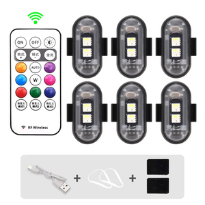 <b>Wireless</b> RGB LED Aircraft Strobe <b>Lights</b>, Car Motorcycle Warning Flash Atmosphere Lamp - Product Image 2