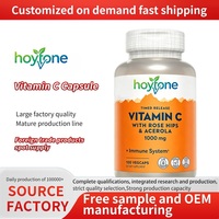 Capsules végétaliennes de Vitamine C 1000mg à libération prolongée, Épinette et Acerola, Marque Privée OEM, pour le Bien-être Quotidien et le Soutien Antioxydant