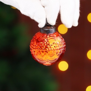 12 Vintage Mercury Large <b>Christmas</b> Ornaments Orange Unique Glass <b>Christmas</b> Balls for <b>Christmas</b> Tree, Halloween, New Year - Product Image 5