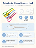 OEM ODM Crochet de retrait d'aligneurs ABS, plusieurs couleurs, outil orthodontique dentaire