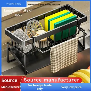 Estante de almacenamiento blanco de esponja para encimera, organizador de cocina de acero inoxidable para paño de limpieza, lavavajillas, fregadero líquido, escurridor - Product Image 2