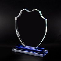 Trophée souvenir en cristal K9 avec texte et logo personnalisés, en métal et PVC, médaille en verre vierge avec matériau en cristal transparent