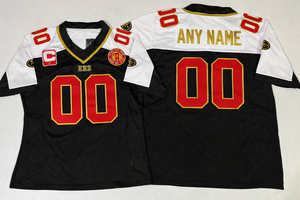 <span class=keywords><strong>Camiseta</strong></span> de Fútbol Americano para Hombre, SF Niners, Cosida, 100% Poliéster, Negra y Blanca, Cuello en V, Uniforme Deportivo, Parche de Capitán, para Juego y Uso Casual - Product Image 2