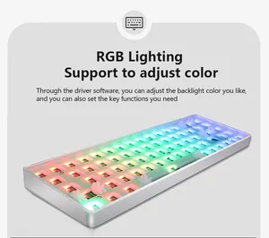 GKS68 BT2.4G sem fio personalizado teclado mecânico Kit 60% Hot-Swappable RGB Backlit PCB DIY 3 Modo - Product Image 5