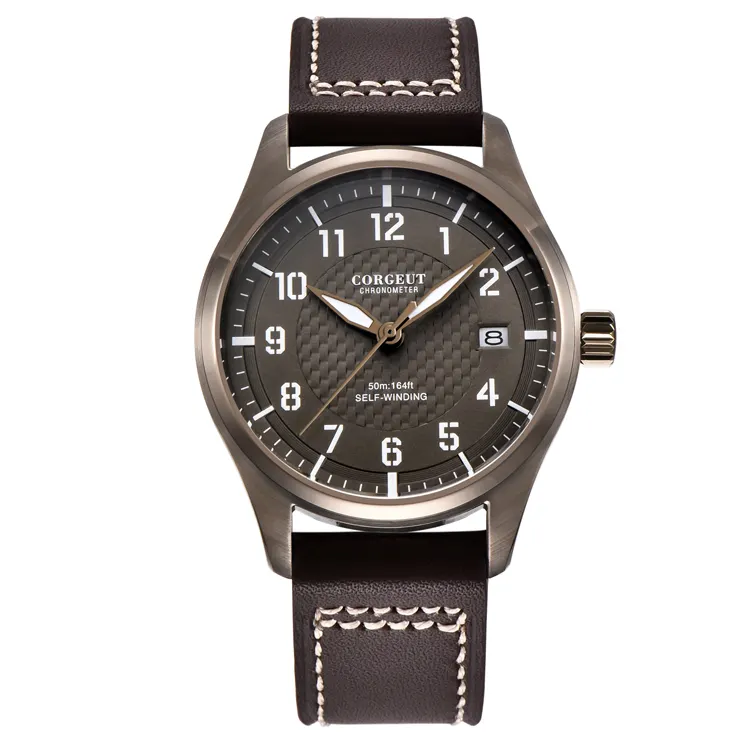 Hoge Kwaliteit 40Mm Corgeut Ss Pilot NH35 Mechanische Automatische Mannen Horloges