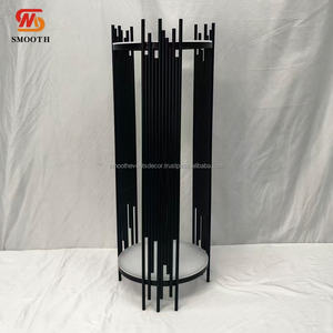 แท่งทรงกระบอกสำหรับวางขนมหวานและเค้กโลหะสีดำหรูหรา3ชิ้นสำหรับงานแต่งงานและงานปาร์ตี้ - Product Image 1