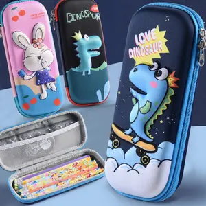 Custom Wholesale Cute Animal 3D EVA Zipper School Pencil Case Bag Box Purse Pouch For Boy Girls Child Kid