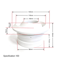 Diffuseur de jet circulaire en aluminium OEM ODM avec boule interne réglable, buse de sortie pour grille et registre d'air CVC pour la ventilation