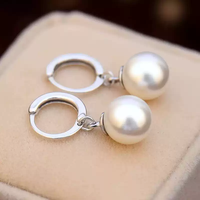 Boucles d'oreilles clips en argent sterling 925 authentique avec perles d'eau douce, plaquées rhodium, anti-allergie, tendance pour femme, cadeau idéal pour fiançailles et soirées