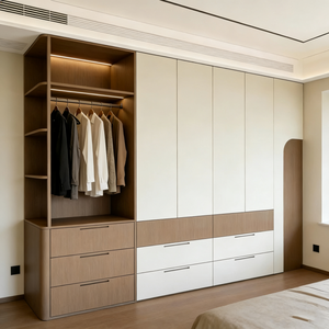 <span class=keywords><strong>Armario</strong></span> Profesional Personalizado de Madera Blanca con Área de Exhibición para <span class=keywords><strong>Ropa</strong></span> y Espacio para Colgar Prendas - Product Image 1