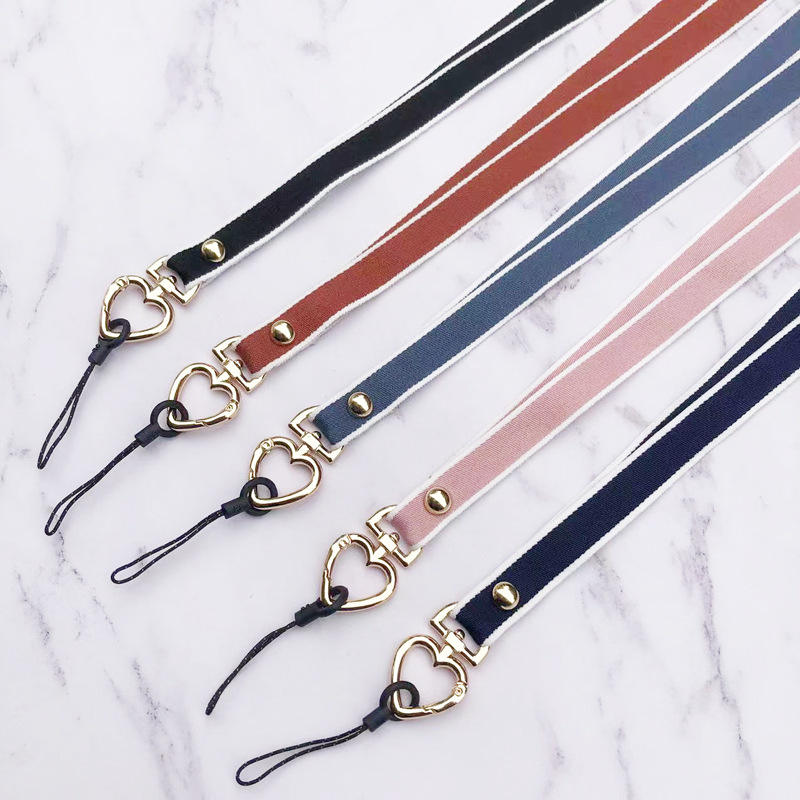 Цветной ленточный крючок в форме сердца, ремешки для мобильного телефона, короткая цепь, ремешок для мобильного телефона, шнур