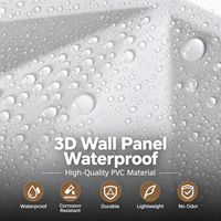 Panneau mural 3D en PVC, panneaux muraux 3D en relief, imperméables, légers, décoration murale d'accentuation, installation facile pour boutique, studio