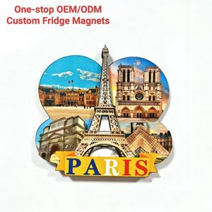 Magnete per Frigorifero in Legno con Stampa UV Personalizzata, Monumenti di Parigi in Diverse Angolazioni, Adesivo Magnetico per Frigorifero, Regalo da Viaggio per il Turismo - Product Image 1